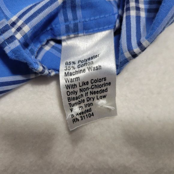 Saddlebred Men's Classic Fit SS Button Down Plaid Shirt XL - Picture 7 of 10